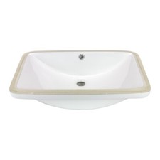 Moat Rectangular Undermount Vanity Sink, 23-1/2 x 14-1/2 x 7-3/4 inch, White