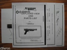 Crosman 130 137 Pistol - Seal Repair O-Ring Kit Expl View Prts Lst Guide