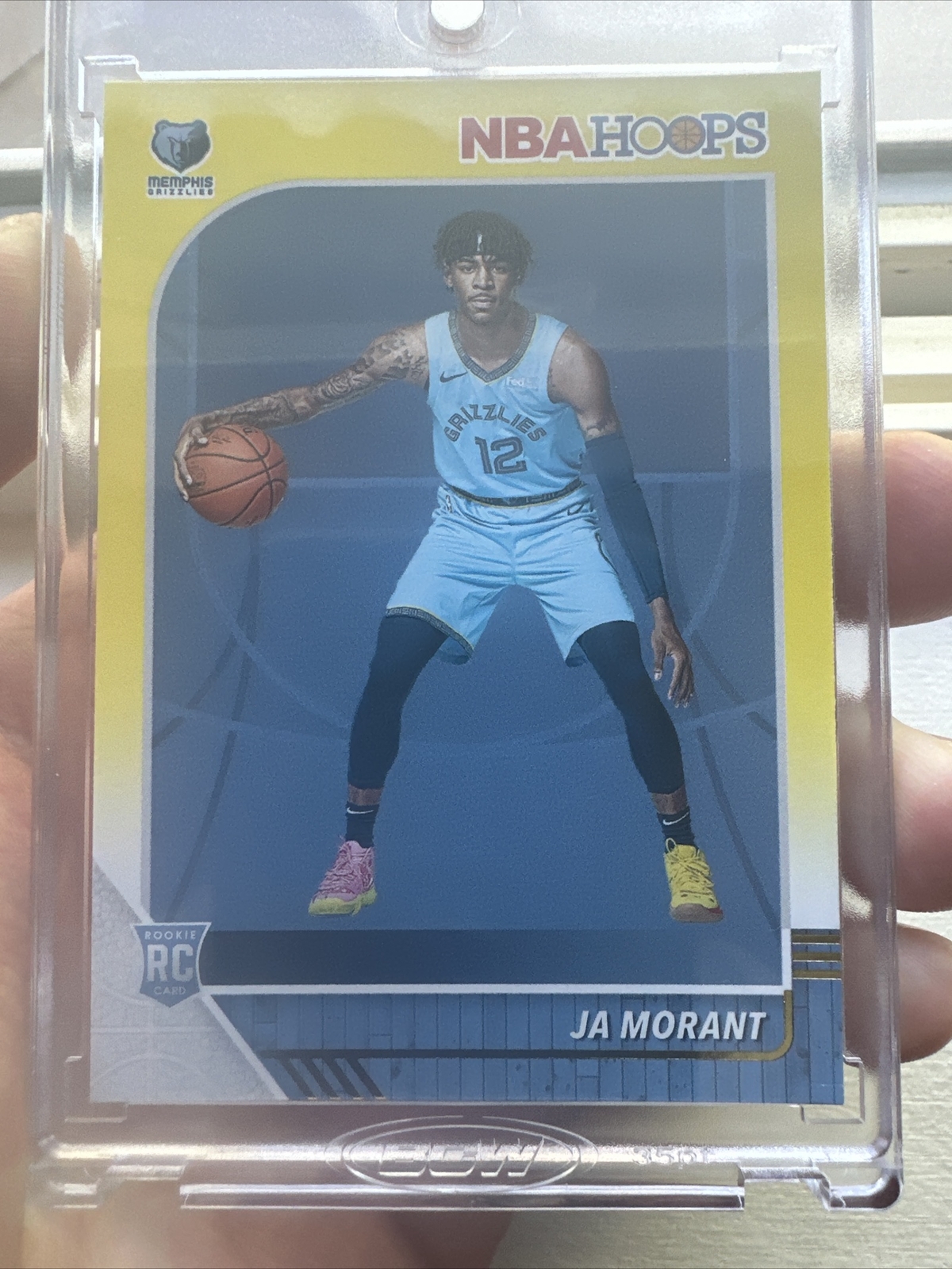 JA MORANT 2019 NBA Hoops #259 Yellow RC Rookie.