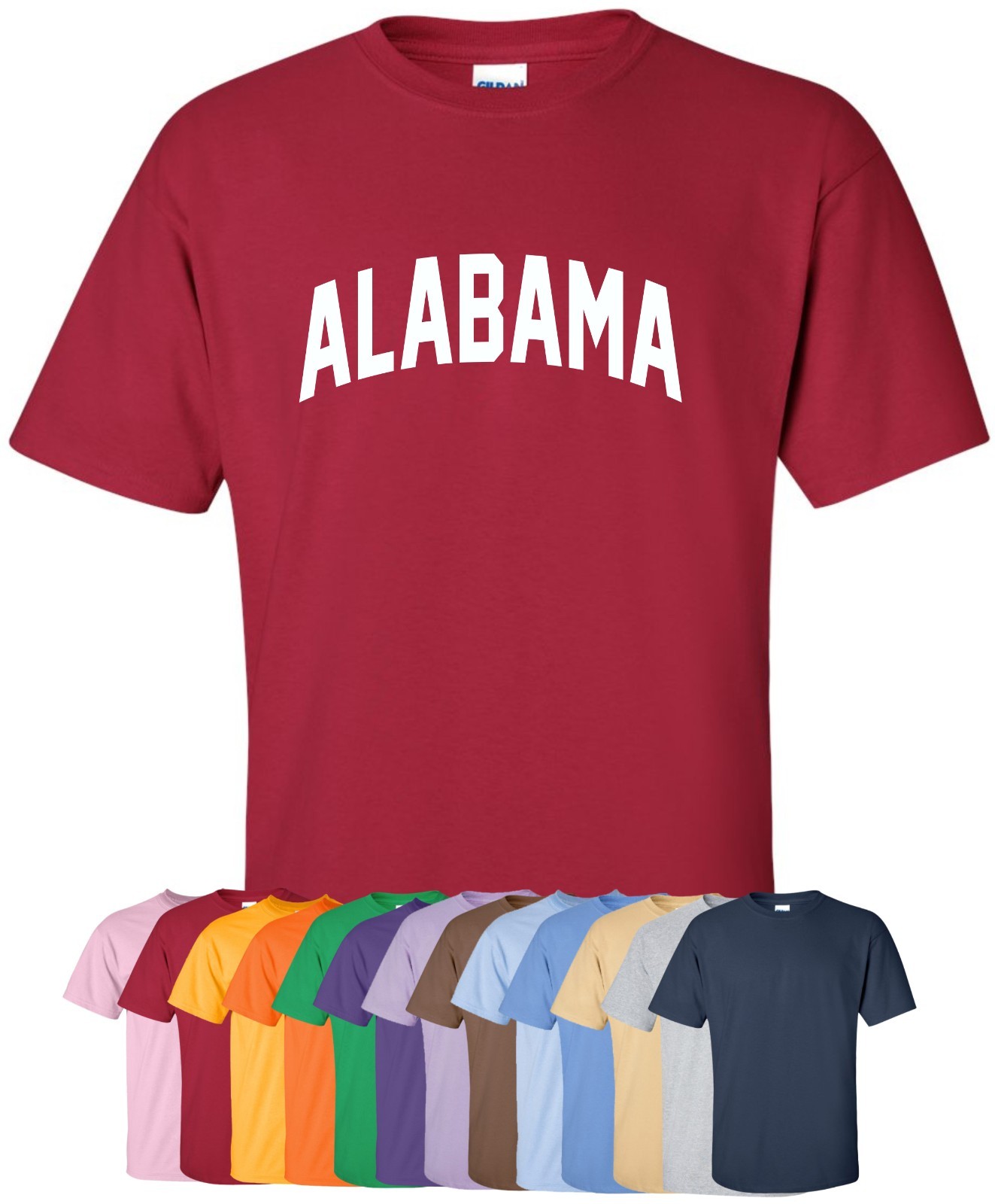 ALTRA T shirt nuova "Alabama" (30 colori disponibili) dixie cotone stato casa vita visita