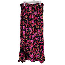 Vintage Uniform John Paul Richard Flower Print Maxi Skirt Size Large
