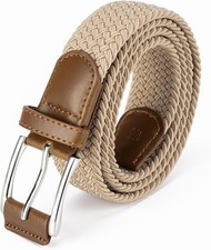 Men  s Stretch Woven Canvas Belt for Golf, Jeans, Casual Pants  Shirts