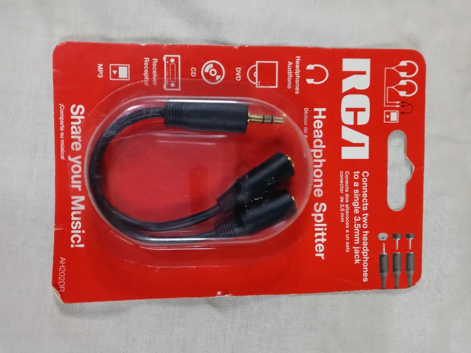 *New* 5 RCA Headphone Splitter - Connects Two Headphones to a single 3.5mm Jack - Image 2 of 4