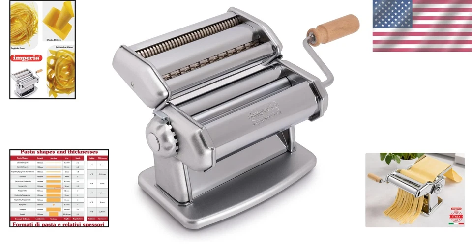 Manual Pasta Maker - IPasta Classic - Durable Steel - Silver - Image 2 of 4