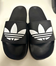 adidas Originals Adilette Men's Slide Sandals Black/White Logo Comfort US 11