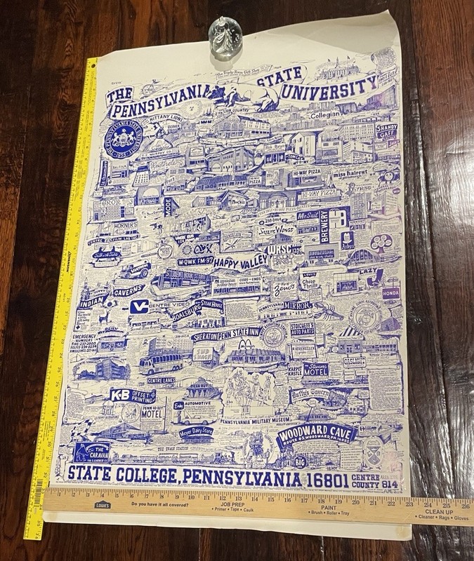 1975 Penn State-State College Advertising Poster George Preowned
