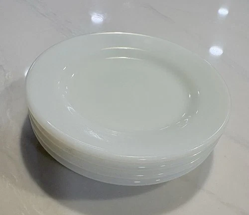 PYREX Vintage Milk Glass Round Plates Set of 4