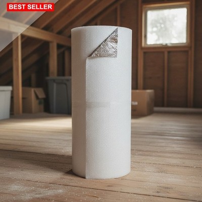 Insulation Roll 48In X 25Ft 100Sqft Aluminum Double Bubble Reflective Barrier