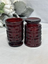2 Vintage Ruby Red Glass Matchstick / Toothpi...