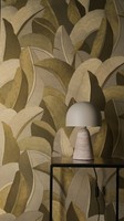 Vliestapete Tropisch BläTter Dschungel Beige Gold Metallic 79039-3 (5,63€/1Qm)
