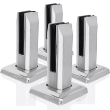 4PCS 304 Stainless Steel Square Glass Spigots Pool Fence Spigot Clamp Home Ga...