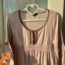 Vintage Rope Smock Blouse with Lace Details