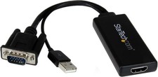 Image of StarTech VGA to HDMI Adapter with USB Audio – Converter VGA2HDU Black