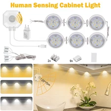 Motion Sensor LED Under Cabinet Light Plug in for Kitchen Counter Closet 6500K
