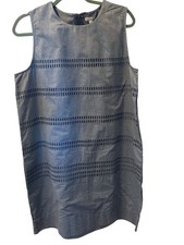 Gap Chambray Blue Sleeveless Shift Dress NWT Size Large Pockets Back Zip