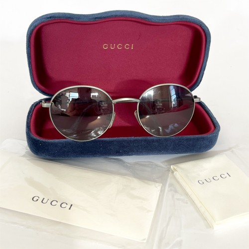 GUCCI Vintage GG Sunglasses Gray Violet Lens 1990s - Picture 2 of 9