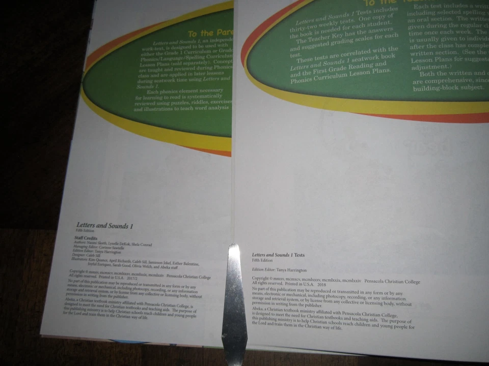 Abeka 1st Grade Letters and Sound Answer Keys # 196932 # 196975 Fifth Edition - Image 2 of 4