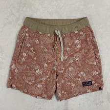 PATAGONIA Wavefarer Volley Board Shorts Men  s Size S Pink Floral Swim Surf Beach