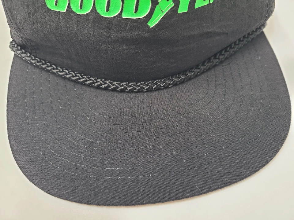 Gorra ajustable vintage Goodyear Tires cuerda coche carreras hombres mujeres negro verde Foto 3 de 4