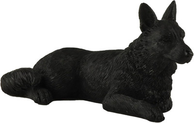 Mini Black German Shepherd Figurine   4  Holiday Stocking Stuffer   Hand-Painted