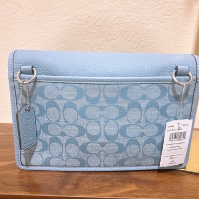 NWT Coach Men's Turner Flap Crossbody In Signature denim CH828