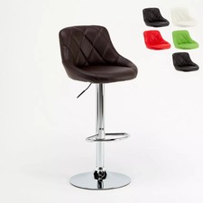 Sgabello da Bar Cucina alto Fisso Girevole Regolabile con Schienale Philadelphia