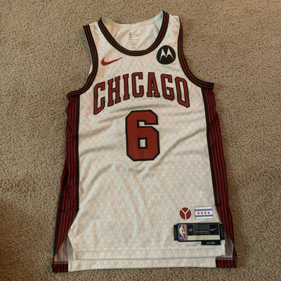 100% Authentic Alex Caruso Nike Bulls City Edition Jersey Size 40 Small Motorola
