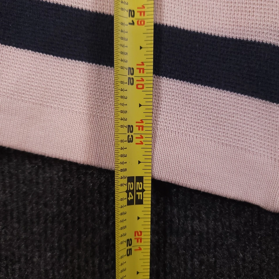 Brooks Brothers ProSport Pink Black Striped Zip Cardigan Sweater M Supima Cotton - Image 4 of 4