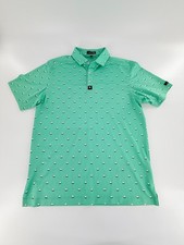 Bad Birdie Aim Point Dusty Jade Men's Pique Polo Golf Shirt Size Large L NWOT
