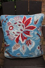 Vintage Pottery Barn Cotton/Linen Crewel Embroidery Pillow Sham Cover 22x22