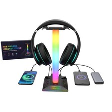 Gaming Headset Stand with Charging Hub for Desk - 3 Ports USB/Tpye-C Charging...