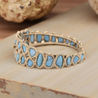 ESTATE STERLING SILVER GOLD OVER TURQUOISE 6.75" HINGED BANGLE BRACELET #7943 — photo 4