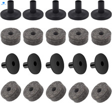 Set of Cymbal Stand Felt Washer and Sleeves, 10pcs Grey Standard Size grew