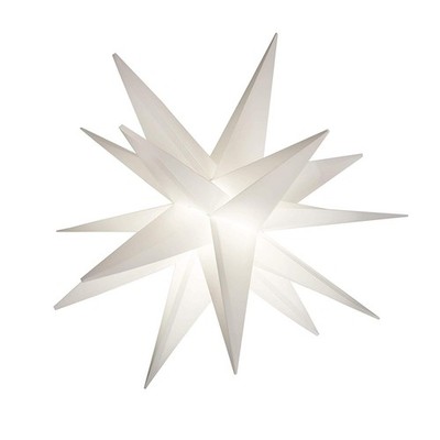 18'' Easy Assembly, Battery Timer White LED Moravian Star - Hanging Outdoor Ch...
