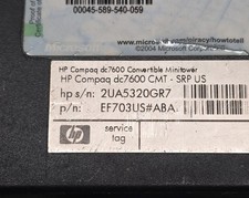 HP Compaq dc7600 CMT Optical Floppy Drive Mounting Screws