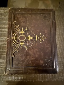 Antique 19th Century Leather Embossed Cabinet Card and CDV Photo Album