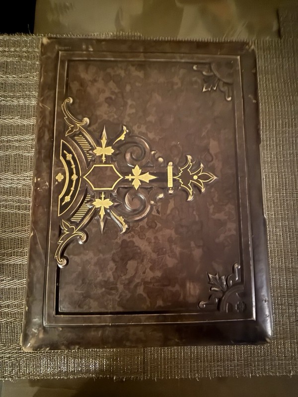 Antique 19th Century Leather Embossed Cabinet Card and CDV Photo Album