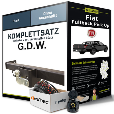 Anhängerkupplung starr für FIAT Fullback Pick Up +E-Satz AHK