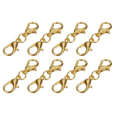 8Pcs Double Lobster Claw Clasps Bracelet Extender (25mm, Dark Gold)