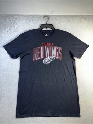 Fanatics Men Hockey Black Arch Smoke Tee Shirt Size Medium DETROIT RED WINGS New
