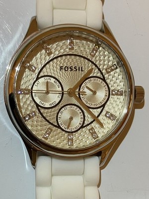 New Fossil Women s BQ3092, S.Epson VX3JE Day/Date Multifunction,Silicone,RareNew