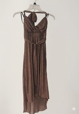 I.N. San Francisco Brown Polka Dot Halter High-Low Dress Size [ Size S]