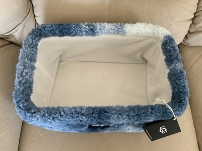 UGG Teddie Tie-Dye Medium Plush Fabric Storage Bin Organizer Blue