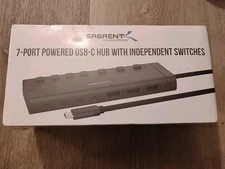 SABRENT USB C Hub 7-Port 20W Powered Hub with Switches (HB-3A4C)