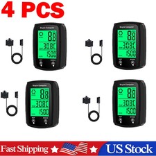 4PCS Bike Bicycle Speedometer Cycle Digital Odometer Computer Waterproof LCD