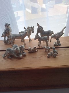 Job Lot Of Cast Metal Silver Plated Animal/bird Ornaments