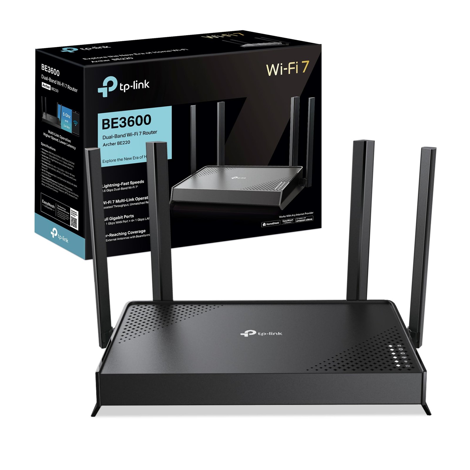Router Gaming Wi-Fi 7 TP-Link Archer BE220 | BE3600 Dual-Band No Lag