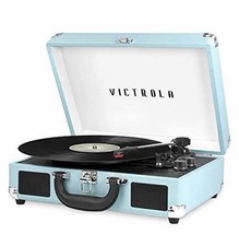 Victrola Journey Bluetooth Suitcase Record Player Built-in Speakers, 3 Speed