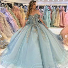 Newest Sweetheart Quinceanera Dresses Gold Decals Sweet 15 16 Party Ball Gowns