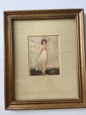 Pinkie by Thomas Lawrence Print 11.5 Hx9.5 W (hand-colored engraving) Frame/mat